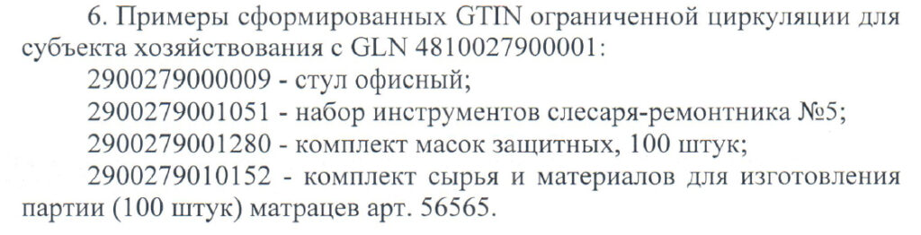 GTIN правила ограниченной циркуляции 4